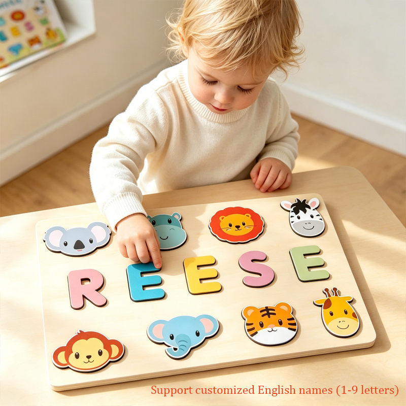 لغز خشبي شخصي من مونتيسوري اسم - مراجعة Kids Education Name وسعره